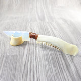 Deer Jaw Handle Opalite Blade Ornamental Knife #1559     Mountain Man Knife