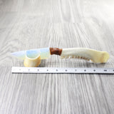 Deer Jaw Handle Opalite Blade Ornamental Knife #1559     Mountain Man Knife