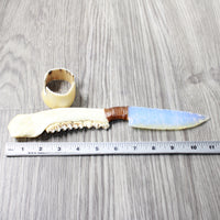 Deer Jaw Handle Opalite Blade Ornamental Knife #1559     Mountain Man Knife