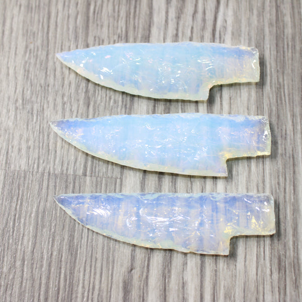 3 Small Opalite Ornamental Knife Blades  #7559    Mountain Man Knife