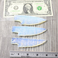 3 Small Opalite Ornamental Knife Blades  #7559    Mountain Man Knife