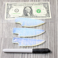3 Small Opalite Ornamental Knife Blades  #7559    Mountain Man Knife