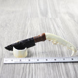 Coyote Jaw Handle Obsidian Blade Ornamental Knife #1559  Mountain Man Knife