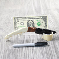 Coyote Jaw Handle Obsidian Blade Ornamental Knife #1559  Mountain Man Knife