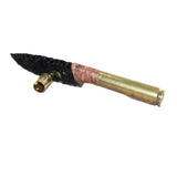 50 Cal Shell Casing Handle Obsidian  Blade Ornamental Knife #23067