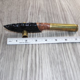 50 Cal Shell Casing Handle Obsidian  Blade Ornamental Knife #23067