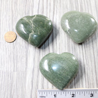 3 Aventurine Hearts Combined Weight of  318   Grams   #    Gemstone Hearts