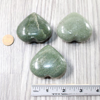 3 Aventurine Hearts Combined Weight of  318   Grams   #    Gemstone Hearts