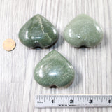 3 Aventurine Hearts Combined Weight of  318   Grams   #    Gemstone Hearts