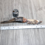 Goat Horn Handle Stone Blade Ornamental Knife #22667