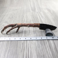 Turkey Foot Handle Obsidian Blade Ornamental Knife #7659  Mountain Man Knife