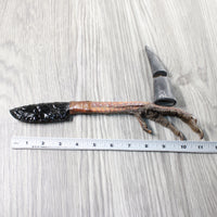 Turkey Foot Handle Obsidian Blade Ornamental Knife #7659  Mountain Man Knife