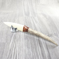 Elk Antler Handle Bone Blade Ornamental Knife #2659    Mountain Man Knife