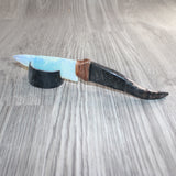 Goat Horn Handle Opalite Blade Ornamental Knife # 22167