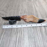 Deer Foot Handle Obsidian  Blade Ornamental Knife #24767
