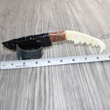 Coyote Jaw Handle Obsidian  Blade Ornamental Knife # 28867