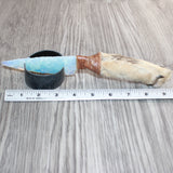 Coyote Foot Handle Opalite Blade Ornamental Knife # 27167