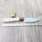 Selenite Spiral Handle Opalite Blade Ornamental Knife #3659     Mountain Man Knife