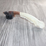 Deer Jaw Handle Stone Blade Ornamental Knife #29767