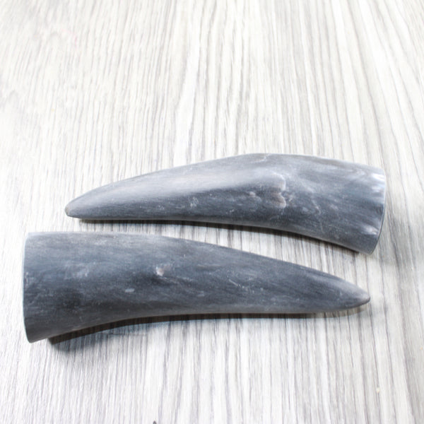 2 Small Raw Unfinished Cow Horns #8659    Natural Colored