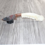 Deer Jaw Handle Stone Blade Ornamental Knife #29767