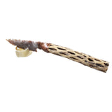 Cholla Cactus Wood Handle Stone Blade Ornamental Knife #3759    Mountain Man Knife