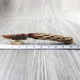 Cholla Cactus Wood Handle Stone Blade Ornamental Knife #3759    Mountain Man Knife