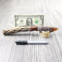Cholla Cactus Wood Handle Stone Blade Ornamental Knife #3759    Mountain Man Knife