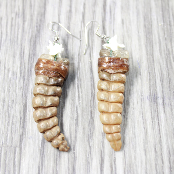 Very Large Rattlesnake Rattle Earrings  #6759  Mountain Man Earrings