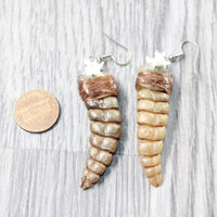 Very Large Rattlesnake Rattle Earrings  #6759  Mountain Man Earrings