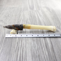Deer Bone Handle Stone Blade Ornamental Knife #73659    Mountain Man Knife