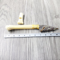 Deer Bone Handle Stone Blade Ornamental Knife #73659    Mountain Man Knife