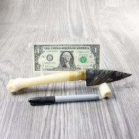 Deer Bone Handle Stone Blade Ornamental Knife #73659    Mountain Man Knife