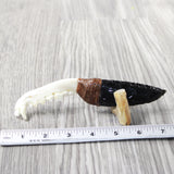Fox Jaw Handle Obsidian Blade Ornamental Knife #8859  Mountain Man Knife