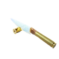 50 Cal Shell Casing Handle Opalite Blade Ornamental Knife #3540 Mountain Man Knife