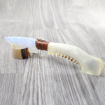 Deer Jaw Handle Opalite Blade Ornamental Knife #8859     Mountain Man Knife