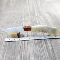 Deer Jaw Handle Opalite Blade Ornamental Knife #8859     Mountain Man Knife