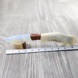 Deer Jaw Handle Opalite Blade Ornamental Knife #8859     Mountain Man Knife
