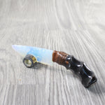 Impala Horn Handle Opalite Blade Ornamental Knife #9859     Mountain Man Knife