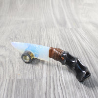 Impala Horn Handle Opalite Blade Ornamental Knife #9859     Mountain Man Knife