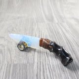 Impala Horn Handle Opalite Blade Ornamental Knife #9859     Mountain Man Knife