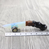 Impala Horn Handle Opalite Blade Ornamental Knife #9859     Mountain Man Knife