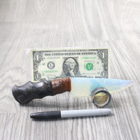 Impala Horn Handle Opalite Blade Ornamental Knife #9859     Mountain Man Knife
