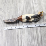Deer Foot Handle Stone Blade Ornamental Knife #9859    Mountain Man Knife