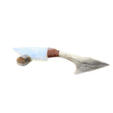 Moose Antler Handle Opalite Blade Ornamental Knife #9859     Mountain Man Knife