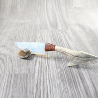 Moose Antler Handle Opalite Blade Ornamental Knife #9859     Mountain Man Knife