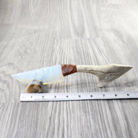 Moose Antler Handle Opalite Blade Ornamental Knife #9859     Mountain Man Knife
