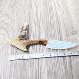 Moose Antler Handle Opalite Blade Ornamental Knife #9859     Mountain Man Knife