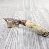 Coyote Foot Handle Stone Blade Ornamental Knife #9959    Mountain Man Knife