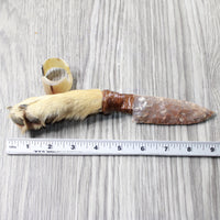 Coyote Foot Handle Stone Blade Ornamental Knife #9959    Mountain Man Knife